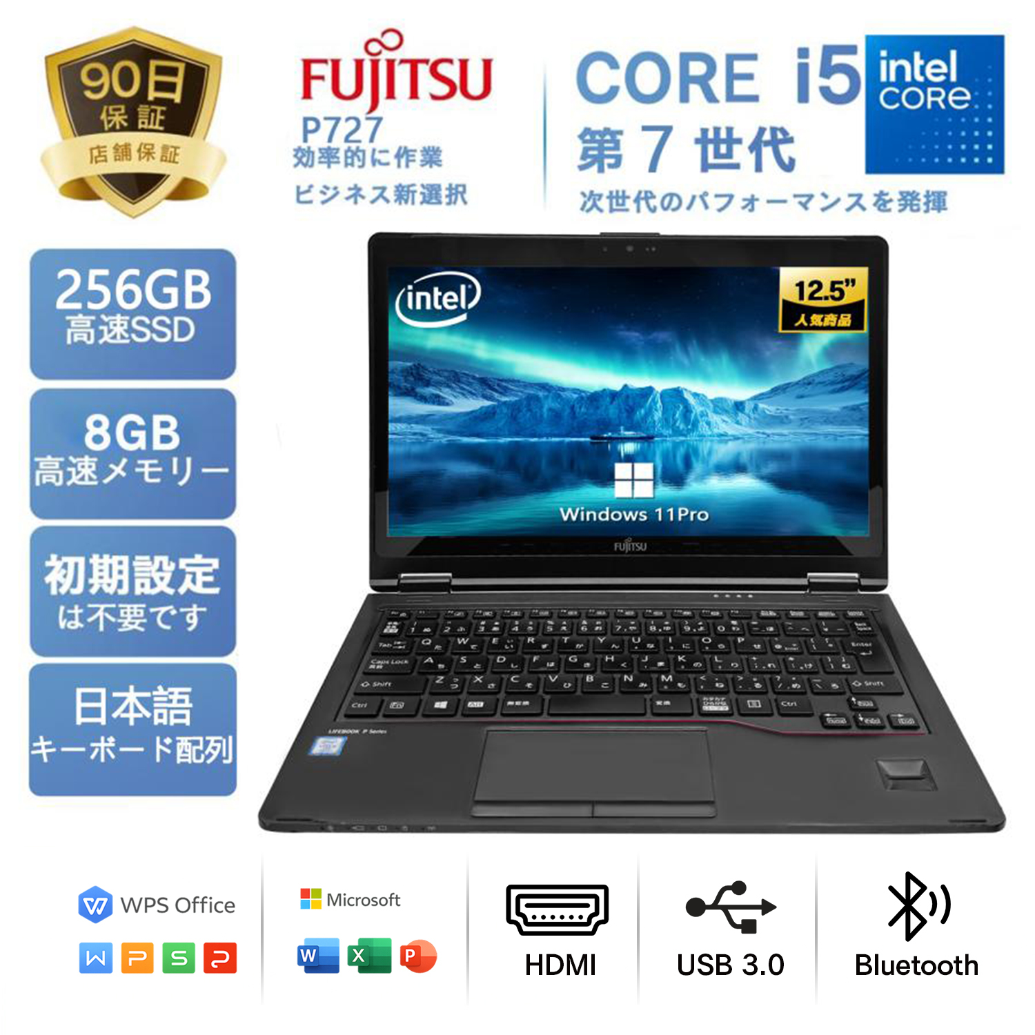 LIFEBOOK P fujistu 中古 PC ノートパソコン 富士通 P727 Win11 Office