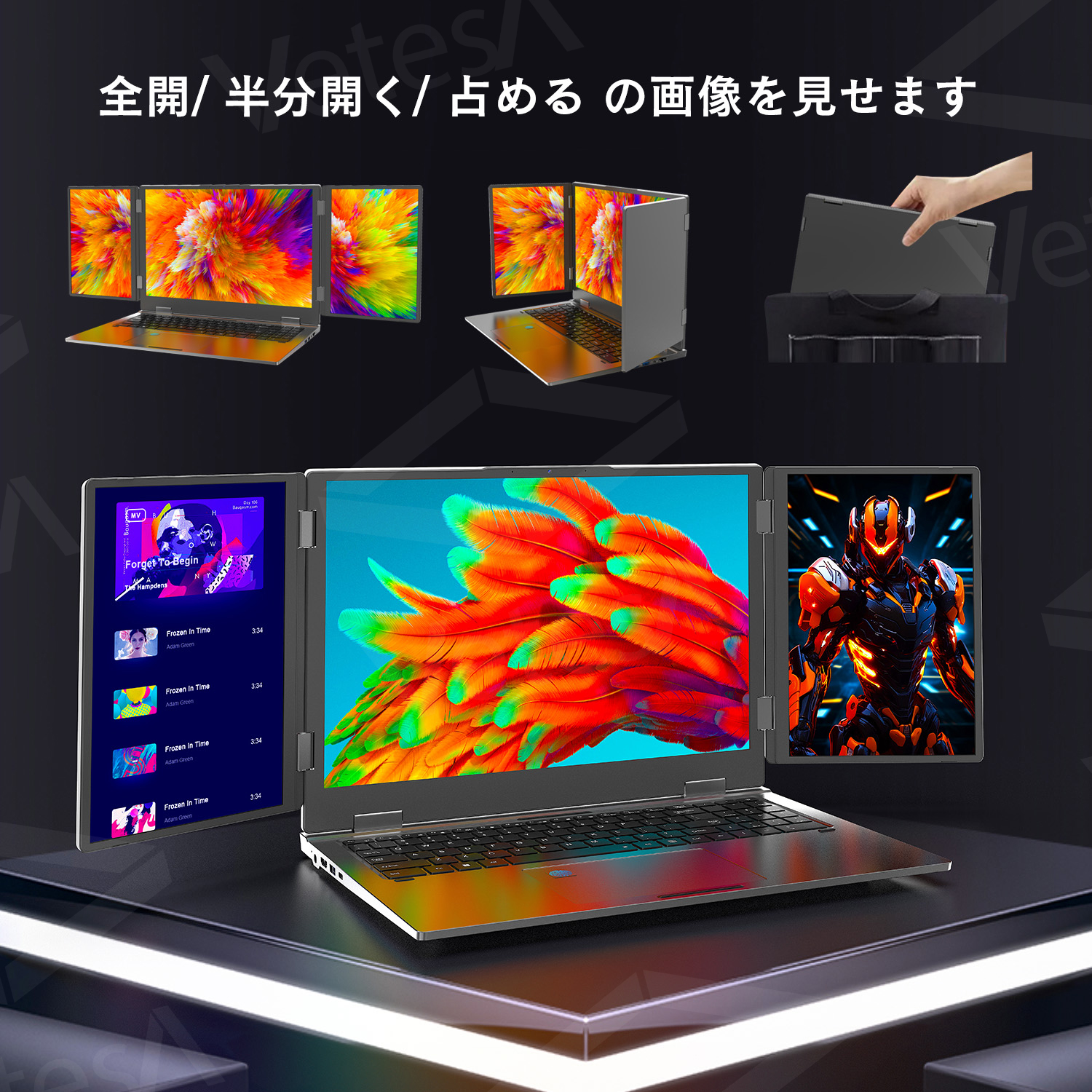 VETESA ノートパソコン パソコン 3画面 モニター 1920x1200 FHD