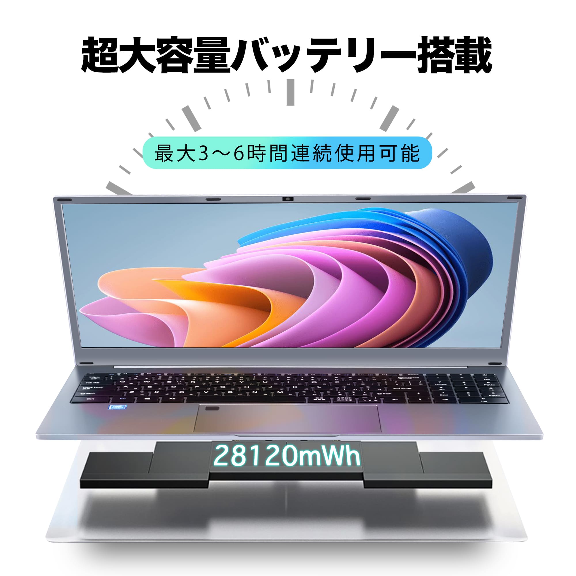 ノートパソコン新品 PC 15.6型液晶/日本語キーボード/Celeronメモリー:8GB/高速SSD:128GB/ 初期設定済 Win11/15.6型液晶/Webカメラ/10キー/5G WIFI搭載/指紋認証｜atr2023｜06