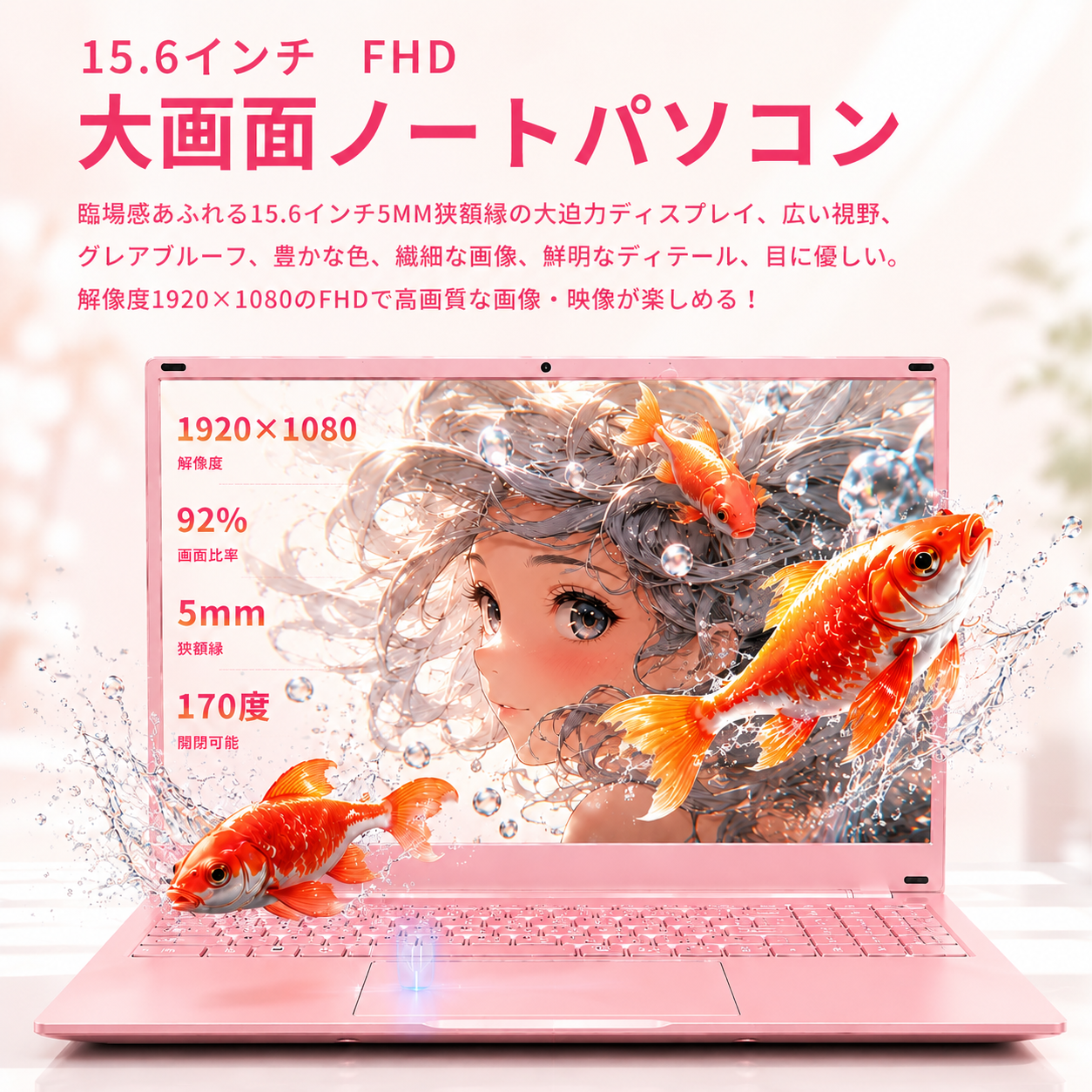 2026年発売 大人気15.6新品ノートPC Win11 第10世代 ピンク VETESA 2026新品 ノートパソコン 15.6型 Win11 Office搭載 FHD Intel