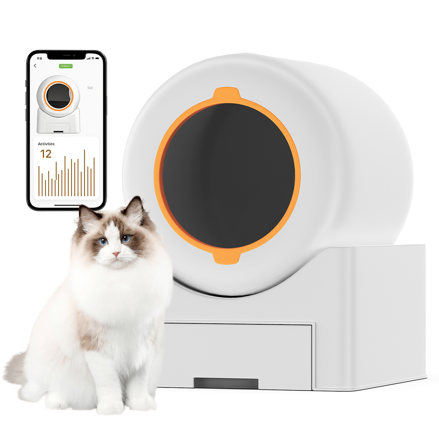 全自動猫トイレ スマート管理ペットトイレ 砂 飛び散らない 自動