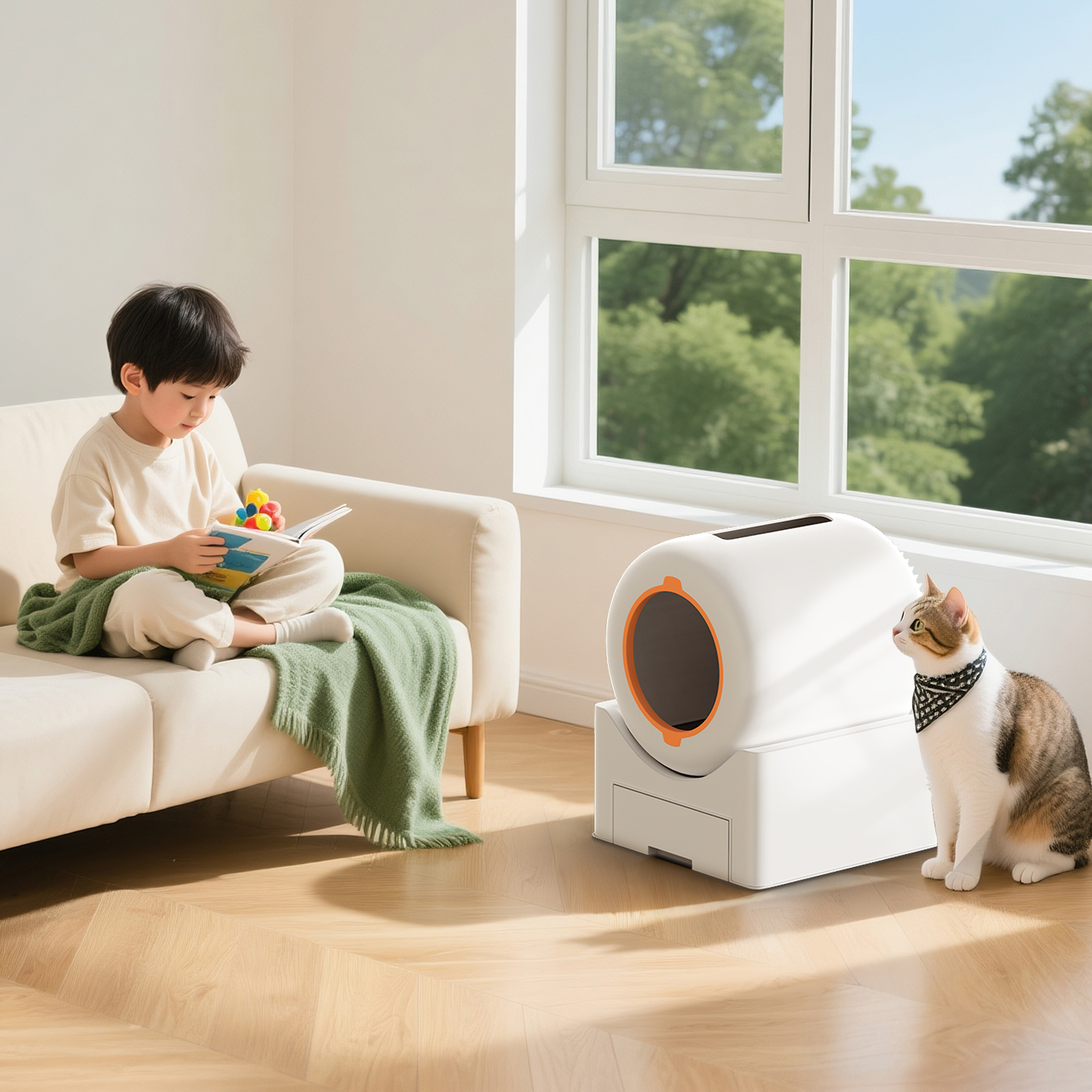 全自動猫トイレ スマート管理ペットトイレ 砂 飛び散らない 自動静音