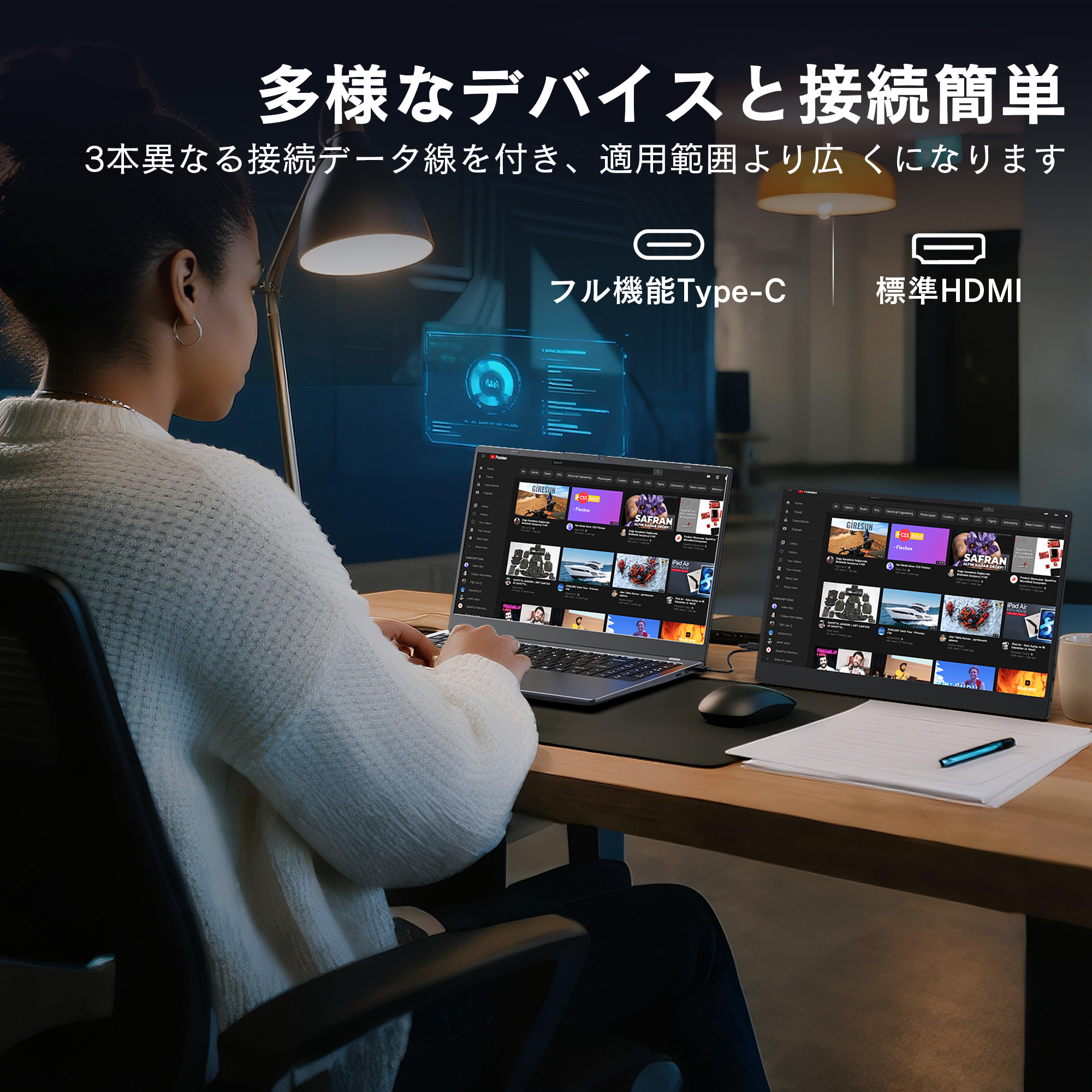 VETESA 2025新型 15.6インチ モバイルモニター ポータブルモニター PC