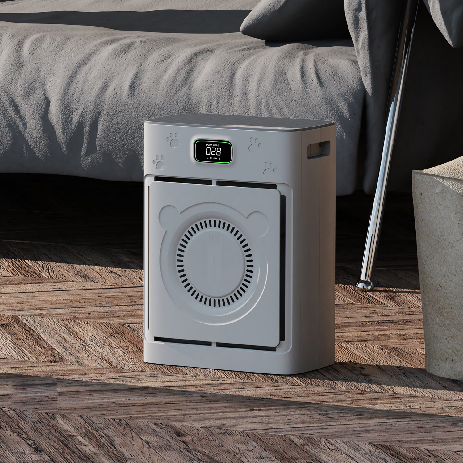 空気清浄機 小型 脱臭効果 花粉 ペット臭除去 静音 グレー 卓上 コンパクト 空気清浄機 小型 脱臭効果 花粉 ペット臭除去 静音 グレー 卓上