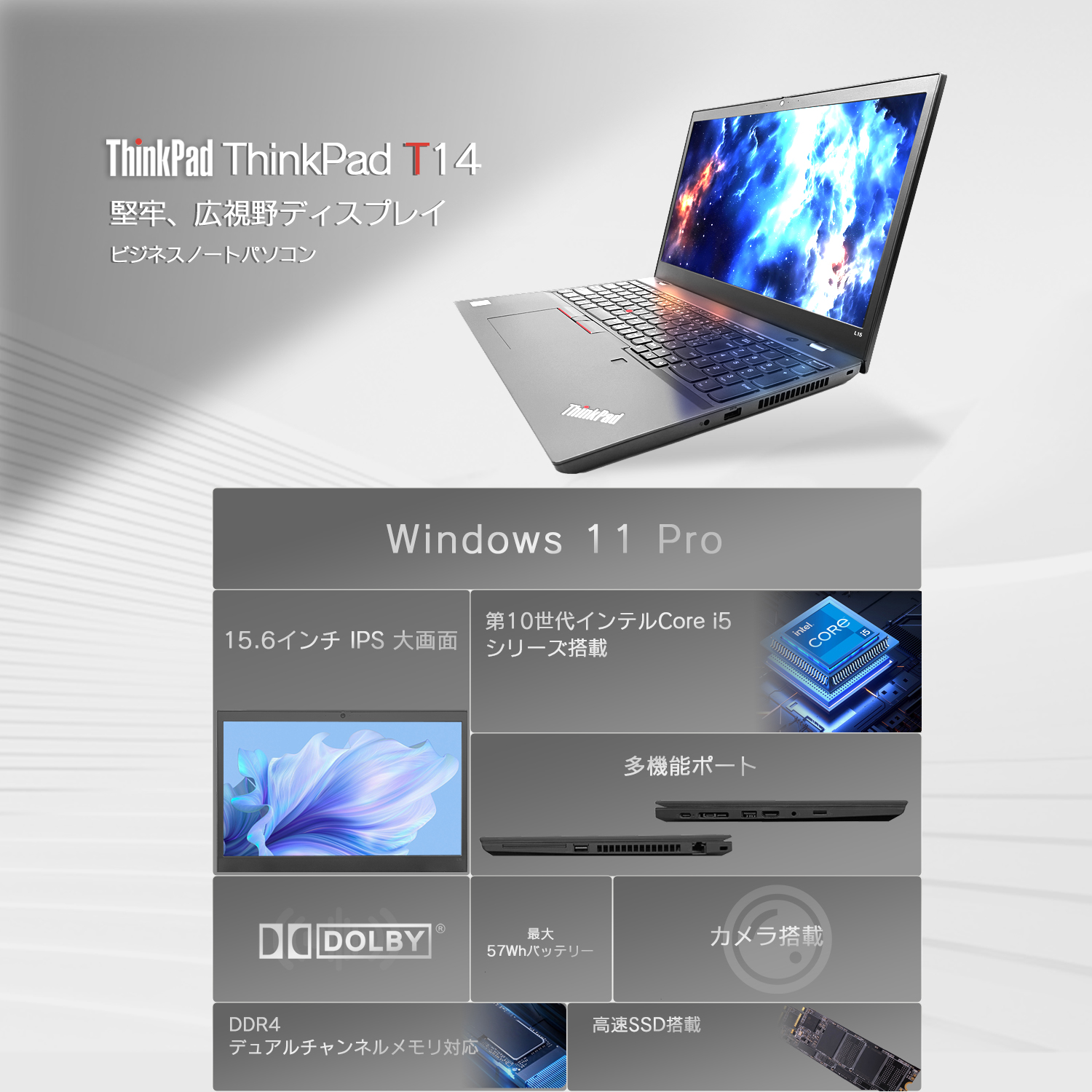 ThinkPad X 中古ノートパソコン Lenovo T14 第10世代 Core i5 14型