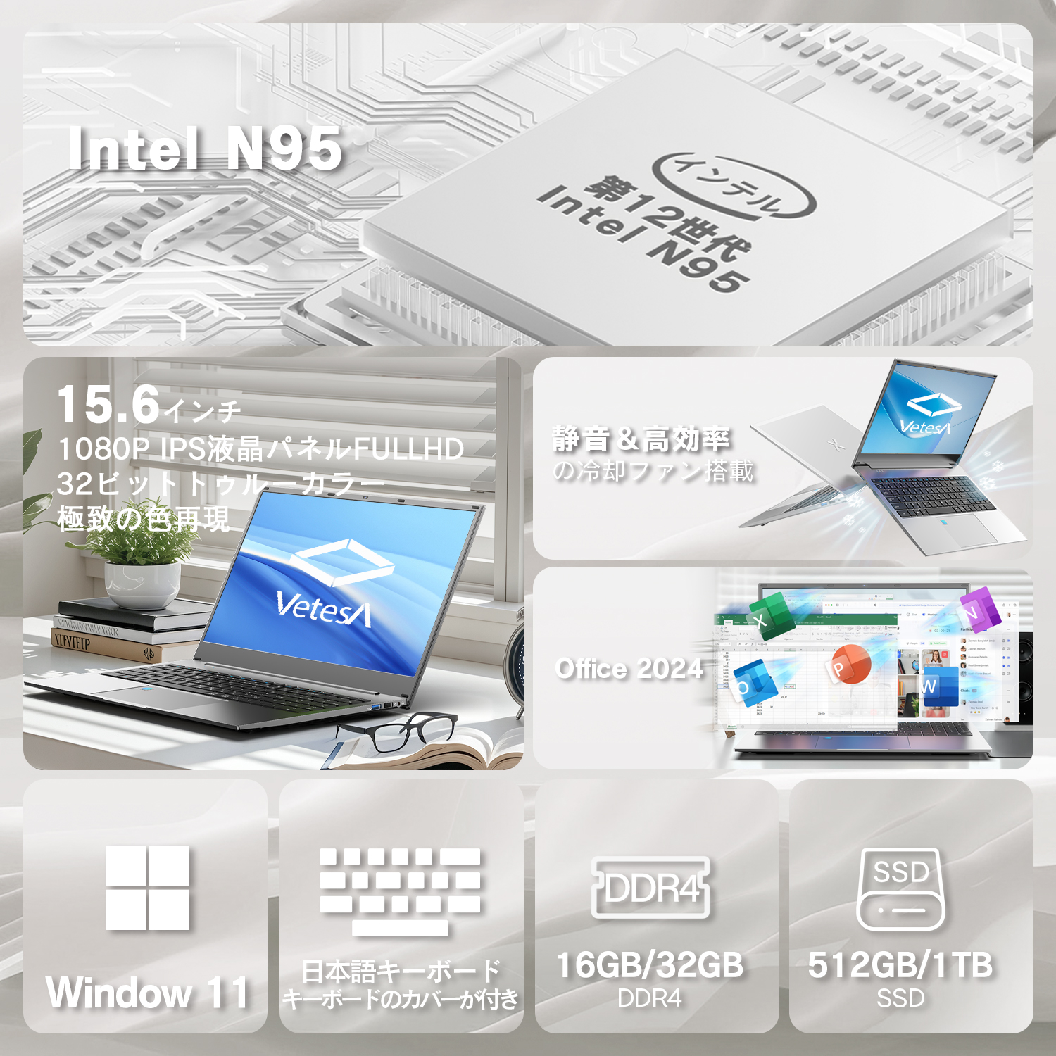 【高性能・即使用可能】Windows11 Office2024認証済 新品SSD デスクトップパソコン Windows11 MicrosoftOffice2024 Core第6