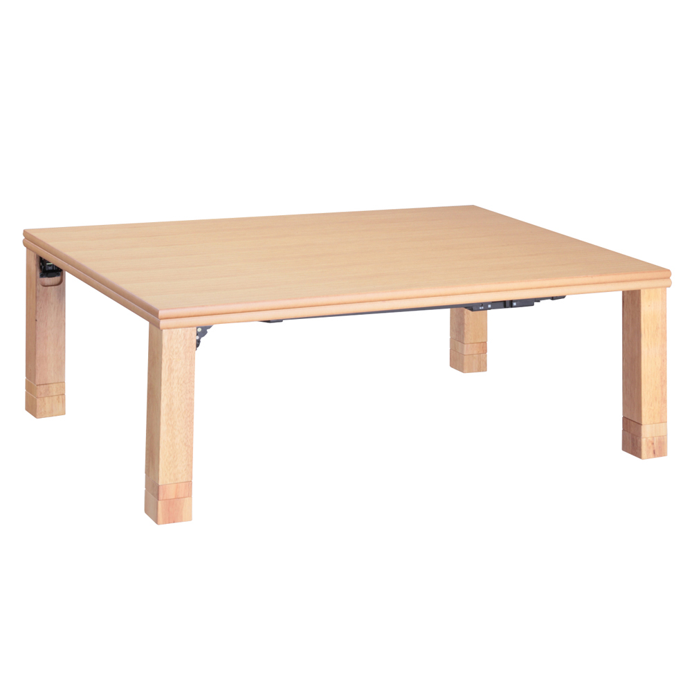 こたつテーブル 長方形 120x80cm 天然木 テーブル 天然木コタツ 折れ脚 こたつ フラットヒ...