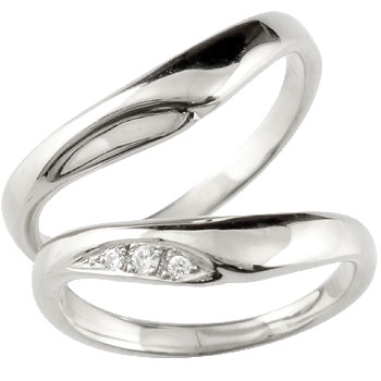 【送料無料・結婚指輪】v字 ペアリング 結婚指輪 マリッジリング キュービックジルコニア シルバー925【工房直販】