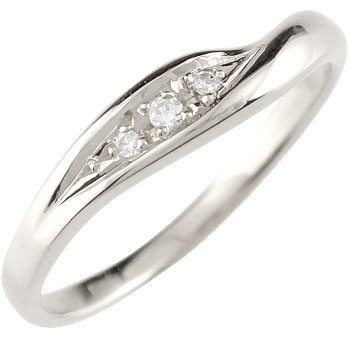 婚約指輪 ダイヤ 安い 安い エンゲージリング プラチナ ウェーブリングスリーストーン エンゲージリング ダイヤモンド V字 婚約指輪 ダイヤ
