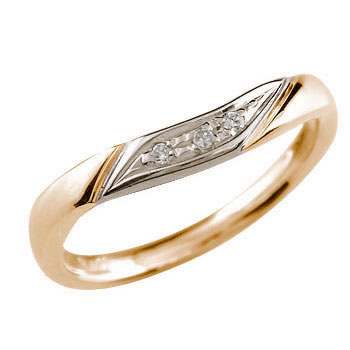 ダイヤモンド リング ピンクゴールドk18 プラチナ エンゲージリング 婚約指輪