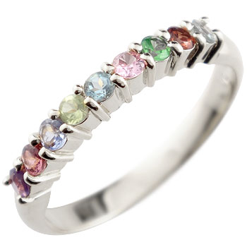 プラチナ リング 指輪 マルチカラー ピンキーリング