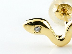 ジュエリー工房アトラス 18金ピアス メンズ 片耳ピアス ヘビ