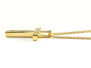 ネックレス ダイヤモンド 18金 トップ クロス ダイヤ ゴールド 18k