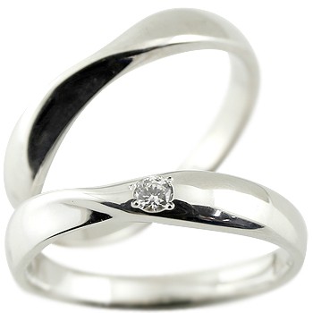 プラチナ ペアリング ダイヤモンド 結婚指輪 マリッジリング プラチナリング 一粒ダイヤ 地金 結婚式 シンプル