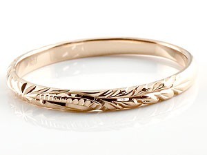 18金 リング メンズ ハワイアンジュエリー ゴールド 18k ピンキーリング 指輪 婚約指輪 ピンクゴールドk18 地金 シンプル ストレート おしゃれ 送料無料 saleの画像