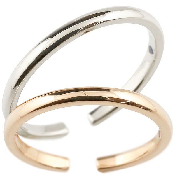 ペア トゥリング ペアリング レディースアクセサリー 指輪 ペア 結婚指輪 マリッジリング ピンクゴールドk10 ホワイトゴールドk10