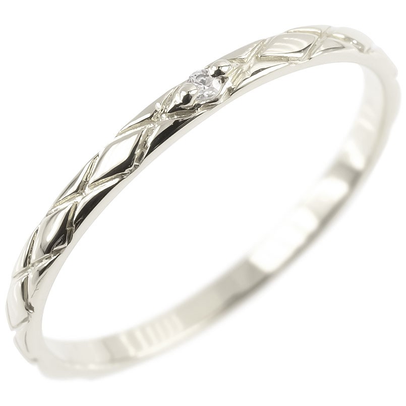 ダイヤモンド ハードプラチナ950  ピンキーリング ダイヤ pt950 極細 華奢 アンティーク ストレート 指輪