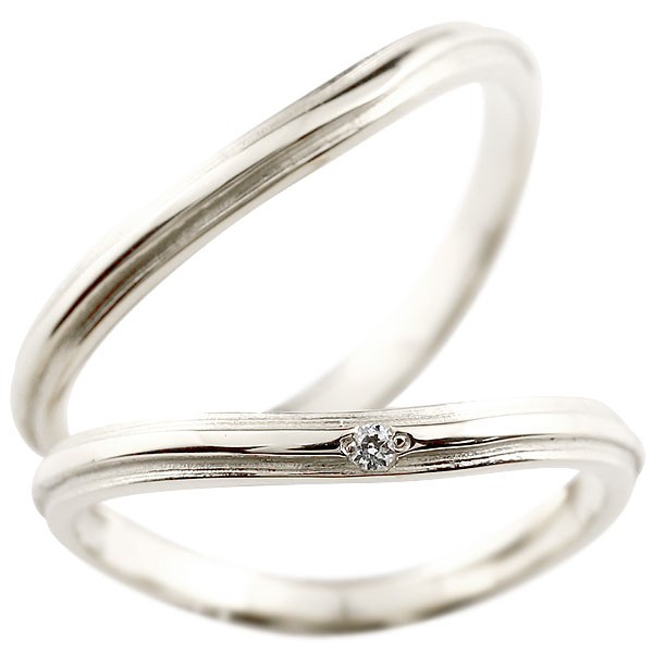 ダイヤモンド プラチナリング ペアリング ダイヤ pt950 極細 華奢 アンティーク ストレート 指輪