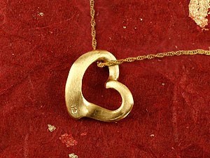 24金 ネックレス 純金 メンズ ゴールド 24k オープンハート ハート