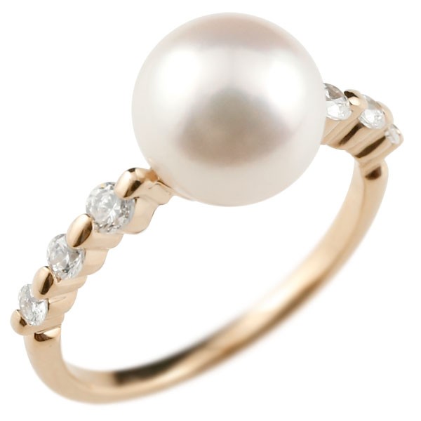 ピンキーリング 真珠 パール ピンクゴールドk10 リング  指輪