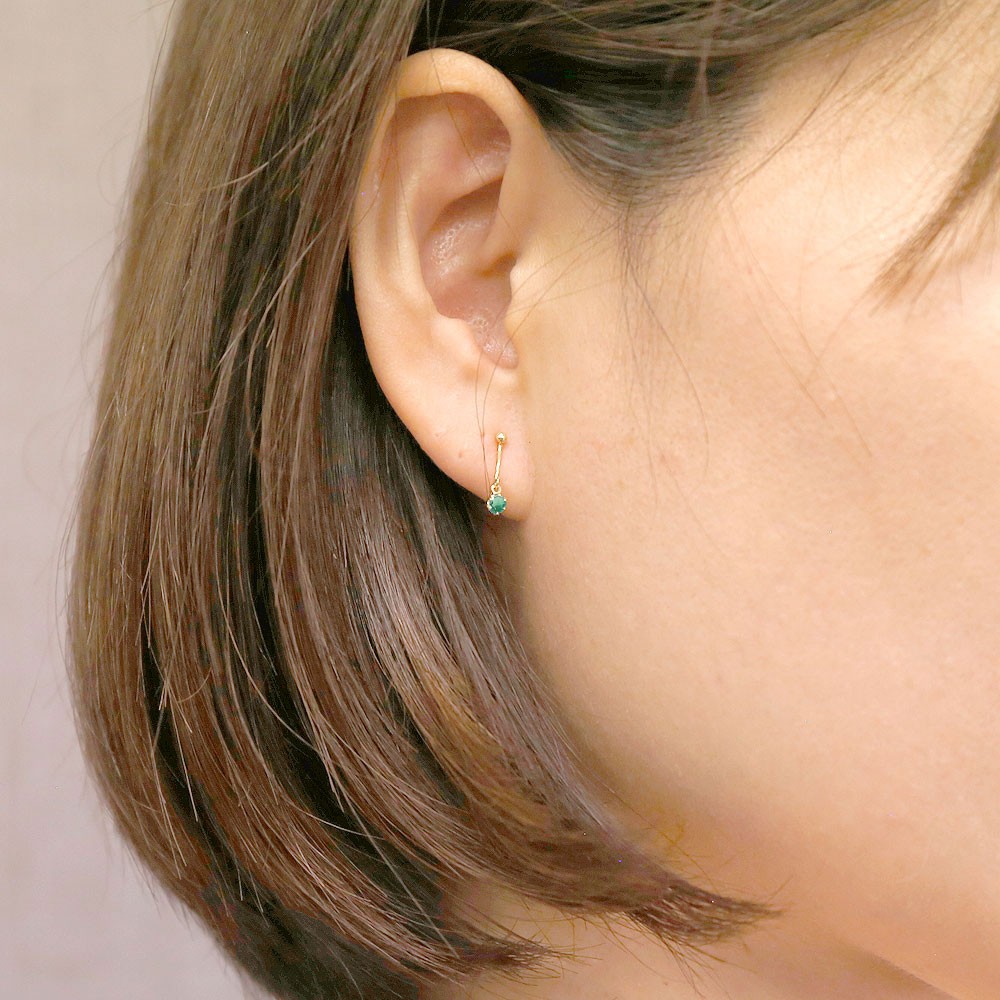 Rakuten メンズ イヤーカフ イヤリング エメラルド イエローゴールドk18 シリコン クリップ式 ノンホールピアス メンズ イヤーカフイヤリング 18金 緑の宝石 送料無料 人気満点 Www Thedailyspud Com