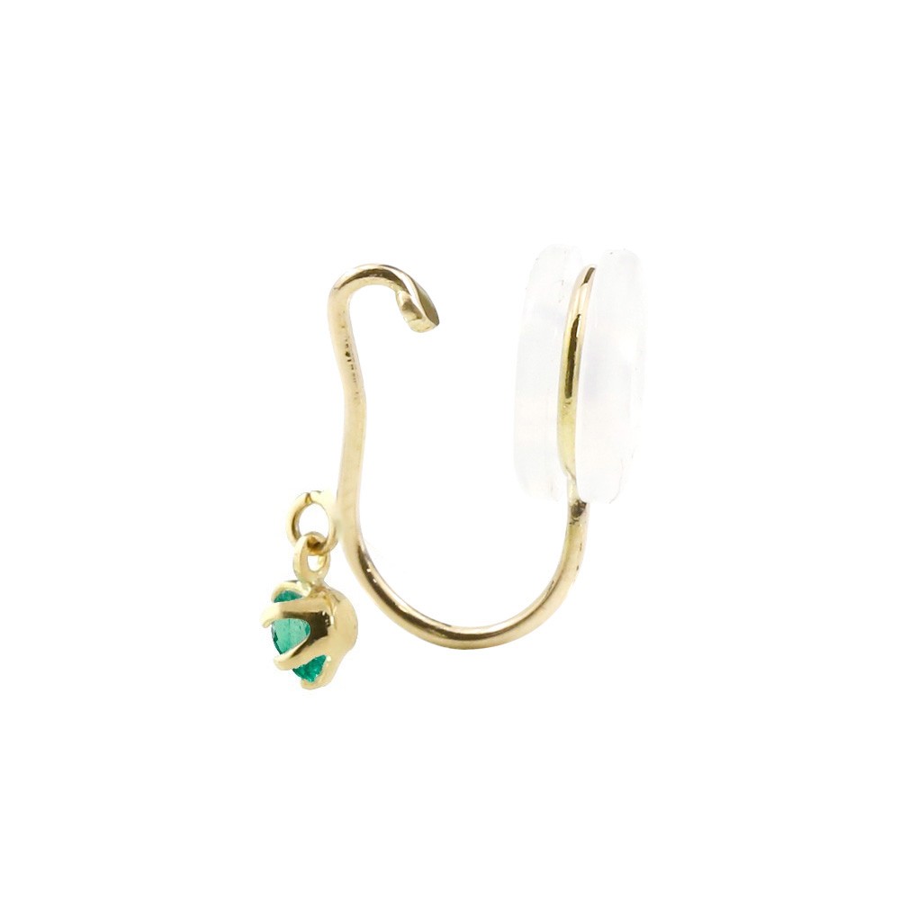 Rakuten メンズ イヤーカフ イヤリング エメラルド イエローゴールドk18 シリコン クリップ式 ノンホールピアス メンズ イヤーカフイヤリング 18金 緑の宝石 送料無料 人気満点 Www Thedailyspud Com