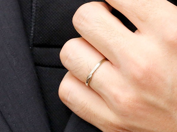 結婚指輪リング ペア スイートペアリィー インフィニティ マリッジリング ダイヤモンド ホワイトゴールドk18 S字 つや消し 一粒 18金 華奢 最短納期 送料無料