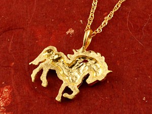 24金 ネックレス トップ 馬 純金 ホース ペンダントトップ 金 ゴールド 24k シンプル おしゃれ 人気 男女兼用 送料無料 セール saleの画像