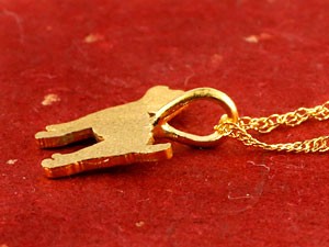 24金 ネックレス 純金 メンズ 犬 トイプードル ゴールド 24k プードル