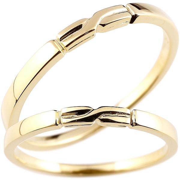ペアリング イエローゴールドk10 スイートペアリィー 結び 結婚指輪 マリッジリング リング 10金 華奢 ストレート