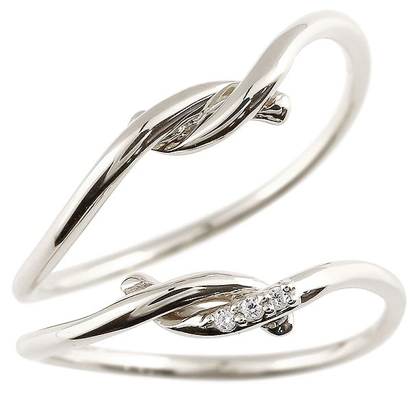 ペアリング ダイヤモンド スイートペアリィー シルバー925 結び 結婚指輪 マリッジリング リング sv925 華奢 ストレート