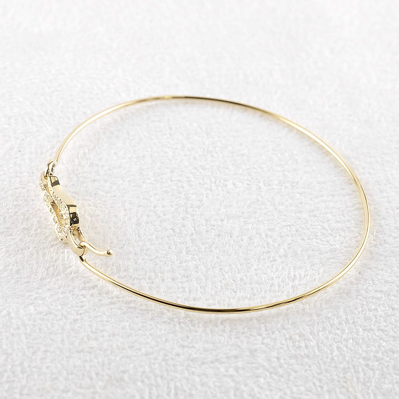 18金 ブレスレット バングル ダイヤモンド 馬蹄 ゴールド 18k シンプル 女性 イエローゴールドk18 ホースシュー k18 華奢 細身 送料無料 セール SALE | ジュエリー工房アトラス | 01