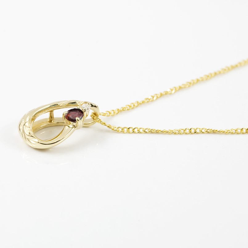 18金 ネックレス ペンダントトップ 選べる天然石 ダイヤモンド ハワイアンジュエリー 18k イエローゴールドk18 チェーン つゆ あすつく 送料無料 saleの画像