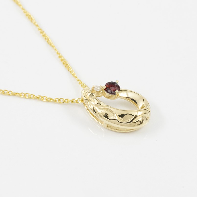 18金 ネックレス ペンダントトップ 選べる天然石 ダイヤモンド ハワイアンジュエリー 18k イエローゴールドk18 チェーン つゆ あすつく 送料無料 saleの画像