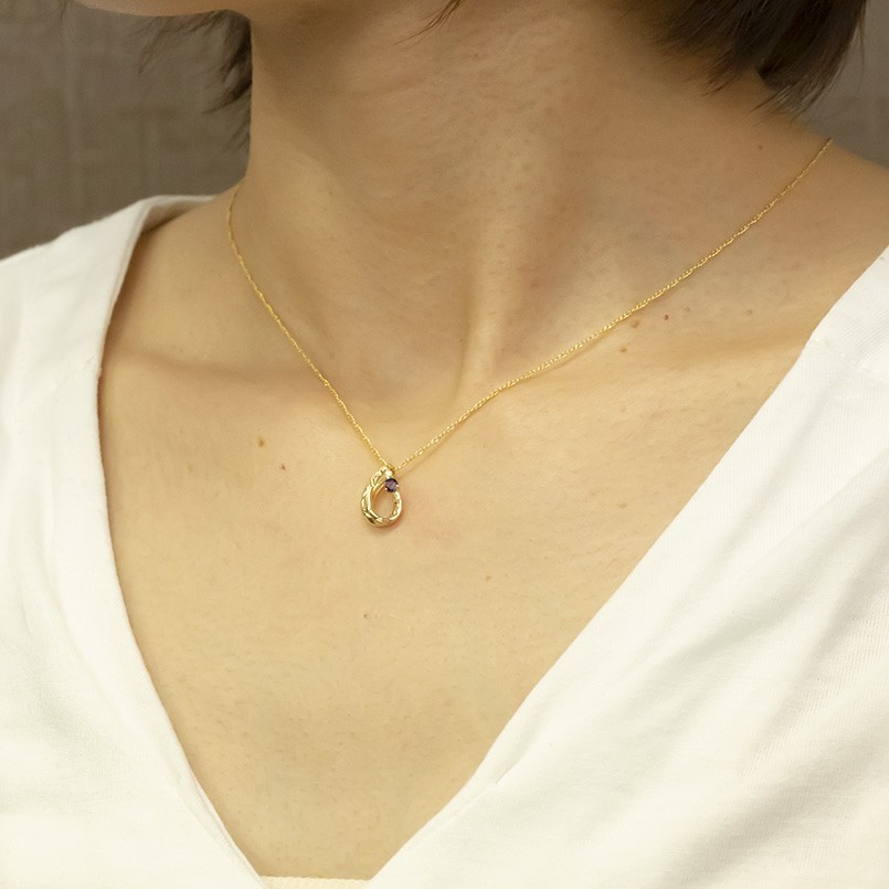 18金 ネックレス ペンダントトップ 選べる天然石 ダイヤモンド ハワイアンジュエリー 18k イエローゴールドk18 チェーン つゆ あすつく 送料無料 saleの画像