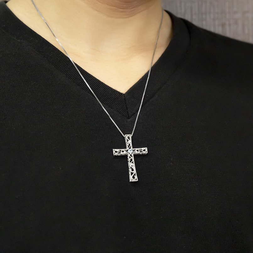 ジュエリー工房アトラス ネックレス ダイヤモンド メンズ 選べる天然石