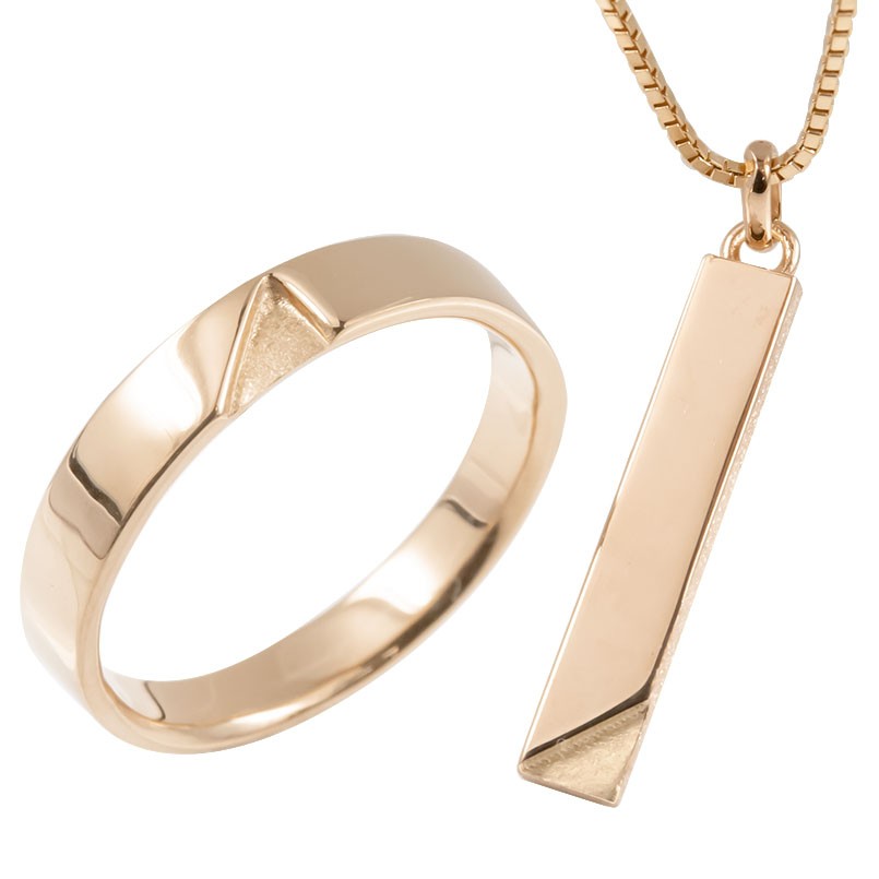 K18ネックレスとリングのセット ジュエリー工房アトラス メンズ 18金 リング ネックレス ゴールド 金