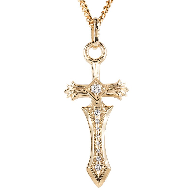 喜平 トップ 18金 ネックレス ダイヤモンド メンズ 剣 ダガー ソード