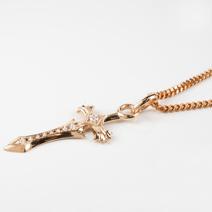 喜平 トップ 18金 ネックレス ダイヤモンド メンズ 剣 ダガー ソード