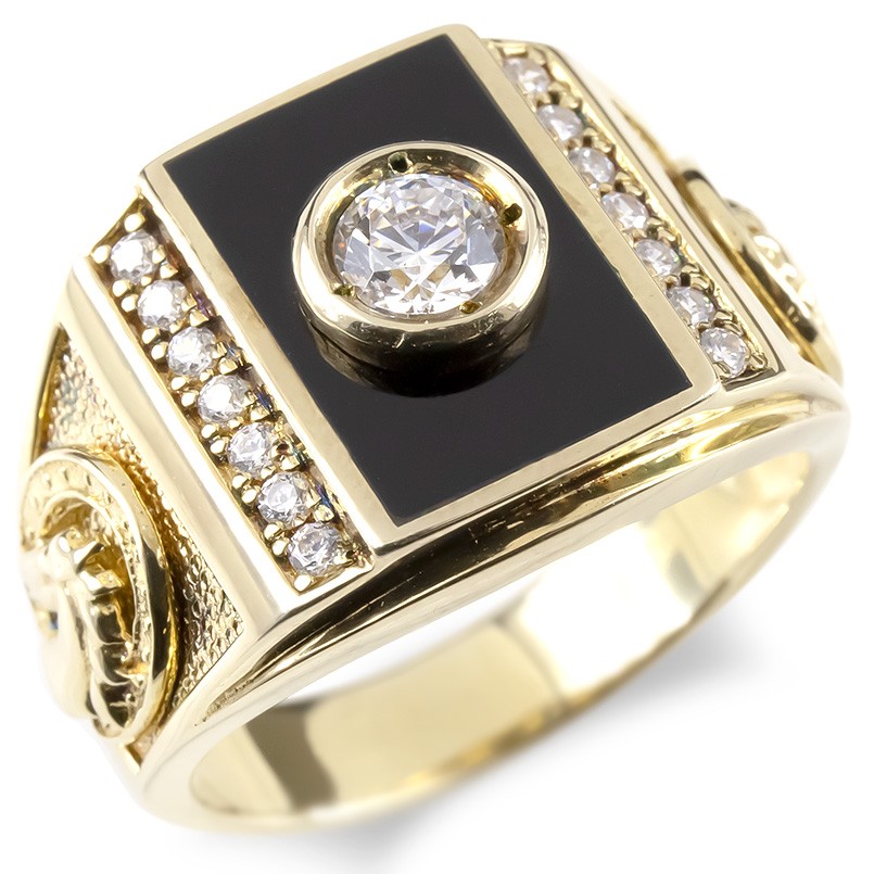 18金 リング ハワイアンジュエリー メンズ ゴールド 指輪 ブラックダイヤモンド 一粒 18k イエローゴールドk18ハワイアン 馬蹄 ホースシュー  ピンキーリング 送料無料人気 通販
