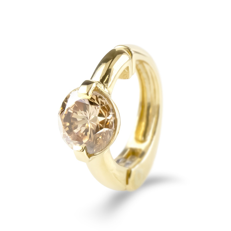 オンラインショップ】【オンラインショップ】ピアリング 18金 ブラウンダイヤモンド 0.5ct メンズ 片耳 イヤリング イエローゴールドk18  18k ダイヤ 一粒 イヤーカフ あすつく 送料無料 セール SALE メンズアクセサリー