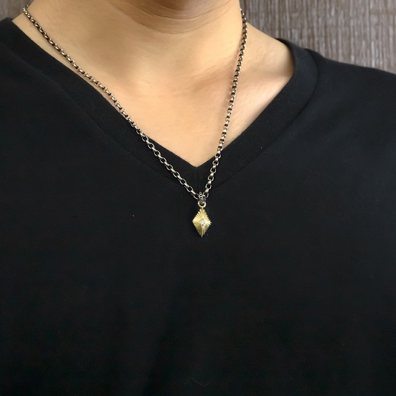 24金 ネックレス 純金 メンズ 一粒 シルバー 24k ペンダント