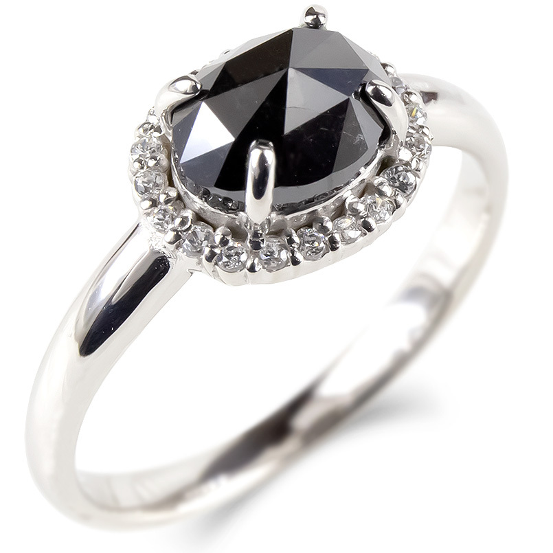 ジュエリー工房アトラス プラチナ リング ブラックダイヤモンド 1ct 一