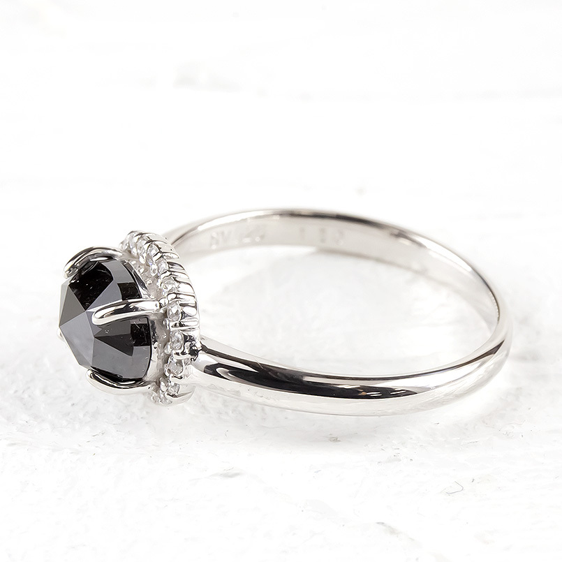 ジュエリー工房アトラス プラチナ リング ブラックダイヤモンド 1ct 一 
