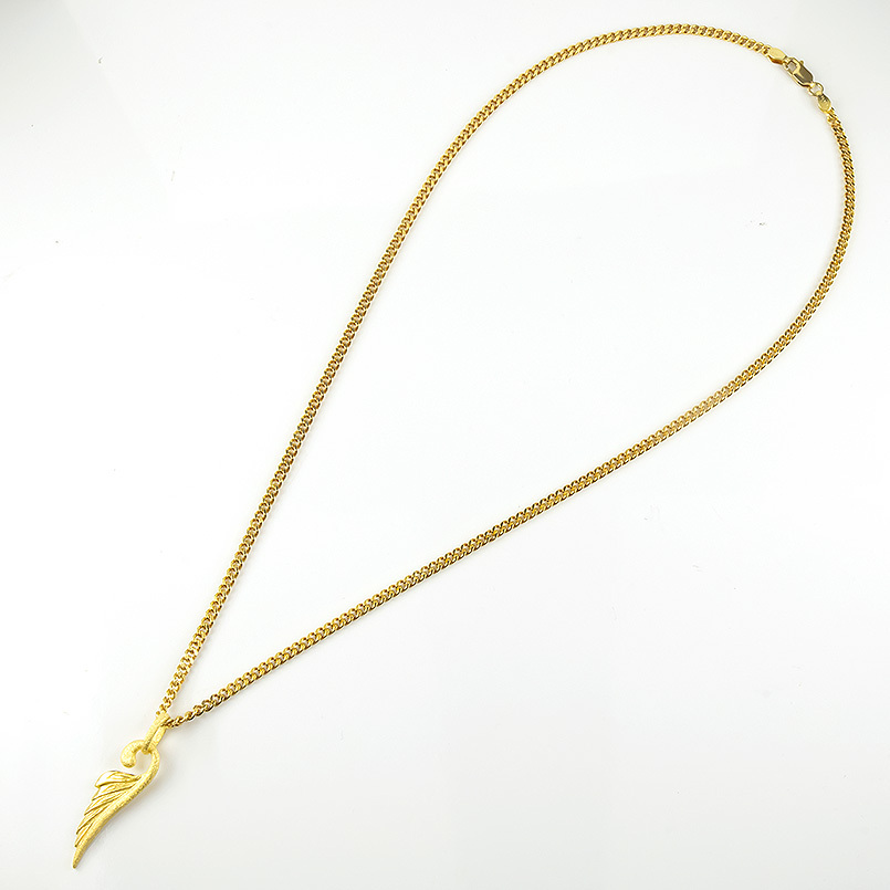 24K 24金　羽根　フェザー　ペンダントトップ　足金999刻印入り　男女兼用 24K 24金 羽根 フェザー ペンダントトップ 足金999刻印入り 男女