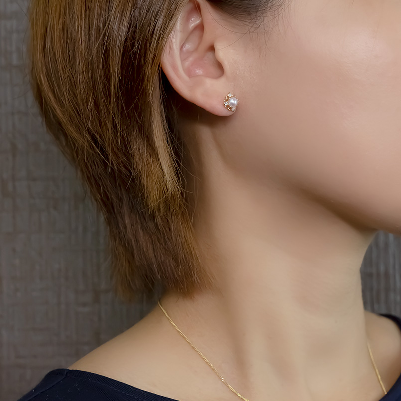 ジュエリー工房アトラス ゴールド ネックレス ピアス セット パール