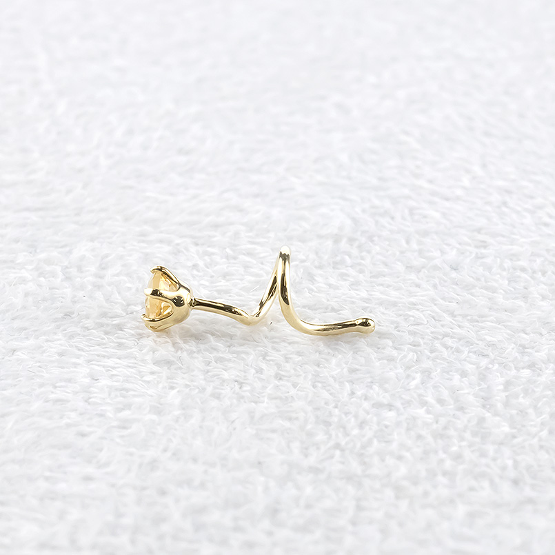 18金 ピアス インペリアルトパーズ 片耳 18k キャッチのいらないピアス イエローゴールドk18 キャッチナッシャー つけっぱなし あすつく 送料無料 saleの画像