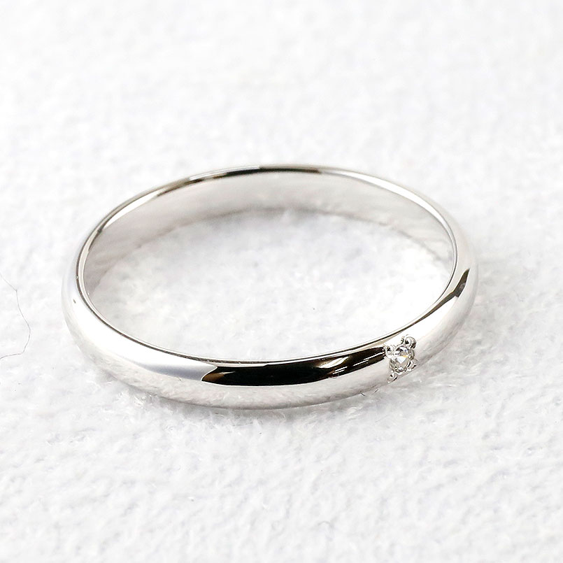 プラチナ 結婚指輪 ベビーリング pt900 刻印 選べる誕生石 甲丸 ペア