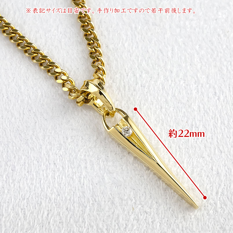 18金 ネックレス トップ メンズ 喜平用 ダイヤモンド 楔 ペンダントトップ イエローゴールドk18 ペンダント チェーン キヘイ シンプル 送料無料 セール saleの画像