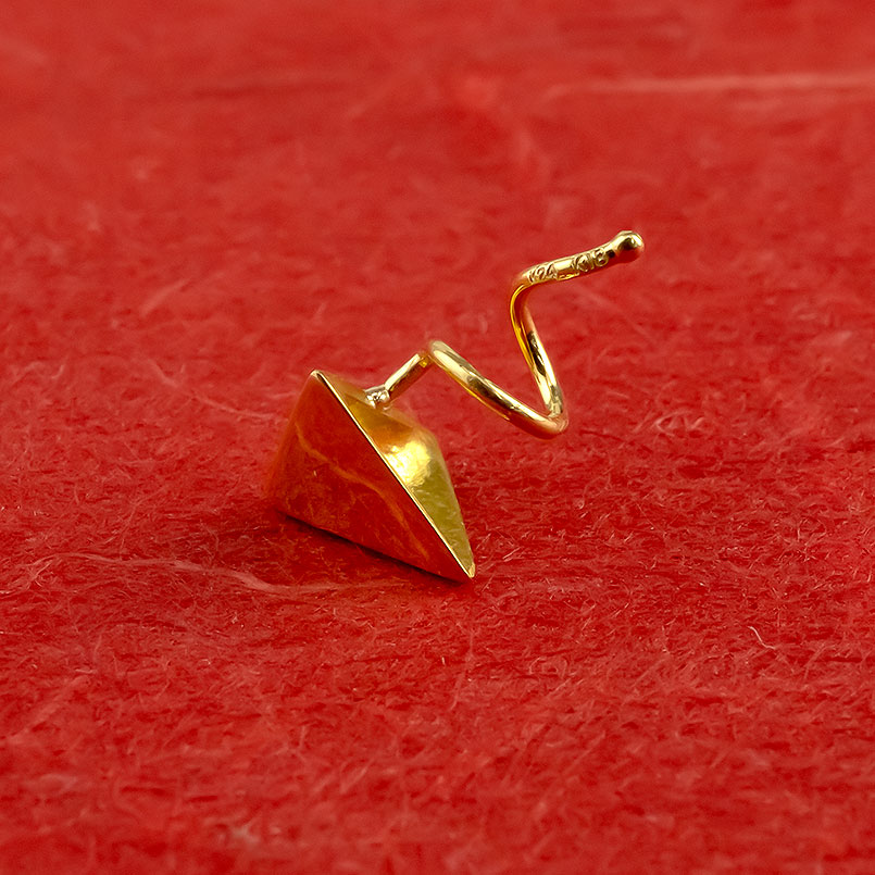 ジュエリー工房アトラス 24金 ピアス 純金 片耳ピアス りんご